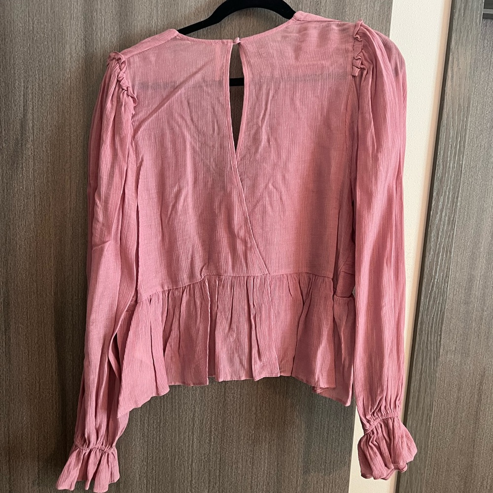 Free People Pink Ruffled Women's Top - Picture 4 of 6